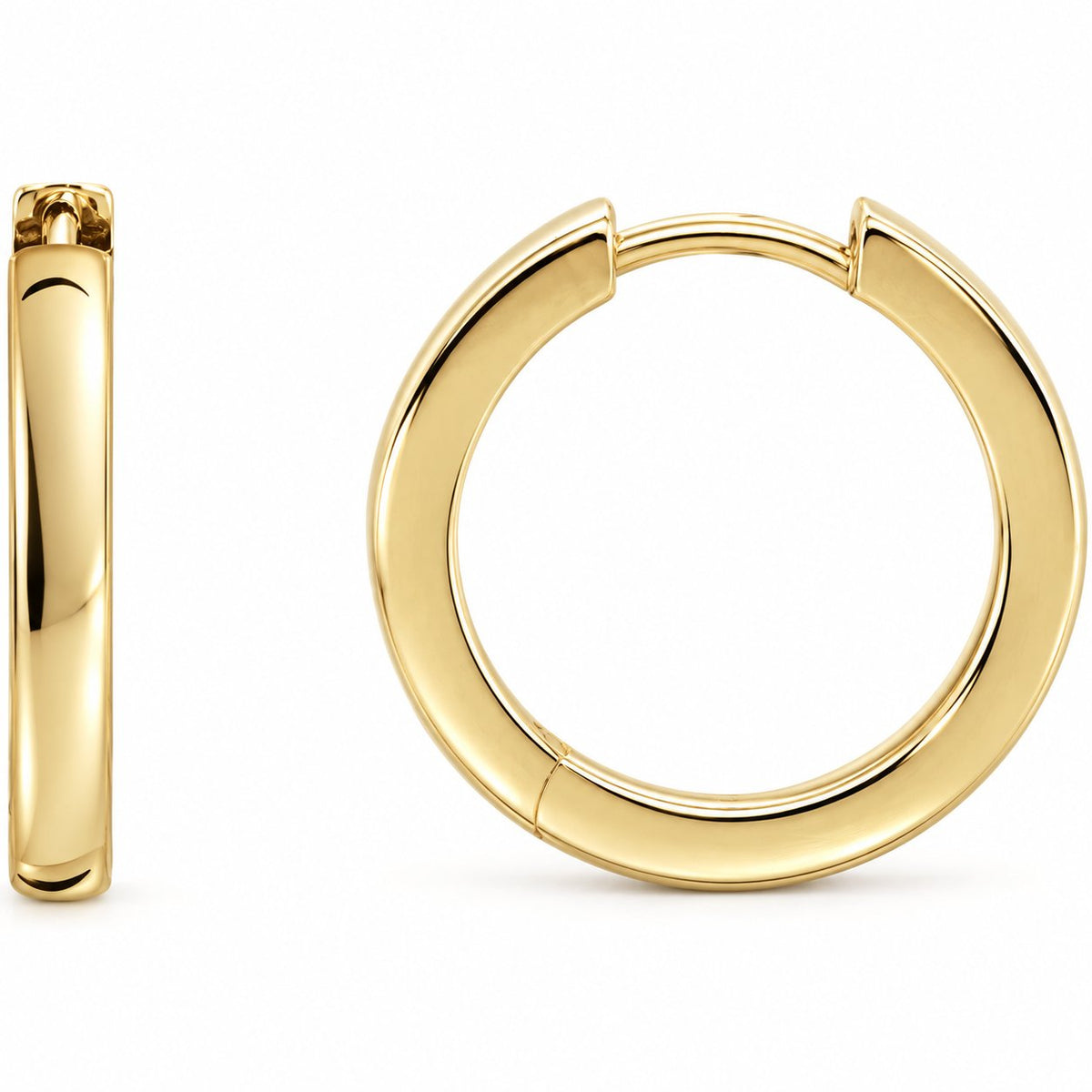 Hinged Hoop Earrings — 14K Yellow Gold — 18 mm — view 1