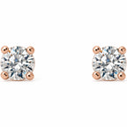 Round 4-Prong Cocktail-Style Stud Earrings — 14K Rose Gold — 2.5mm — 1/8 CTW — view 2