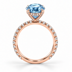 rose gold side — 5 ct Fancy Vivid Blue oval lab-grown diamond ring