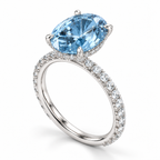 white gold angle — 5 ct Fancy Vivid Blue oval lab-grown diamond ring