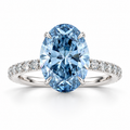 White Gold front view — 5 ct Fancy Vivid Blue oval lab-grown diamond ring