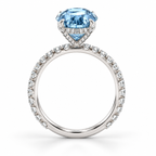 white gold side — 5 ct Fancy Vivid Blue oval lab-grown diamond ring