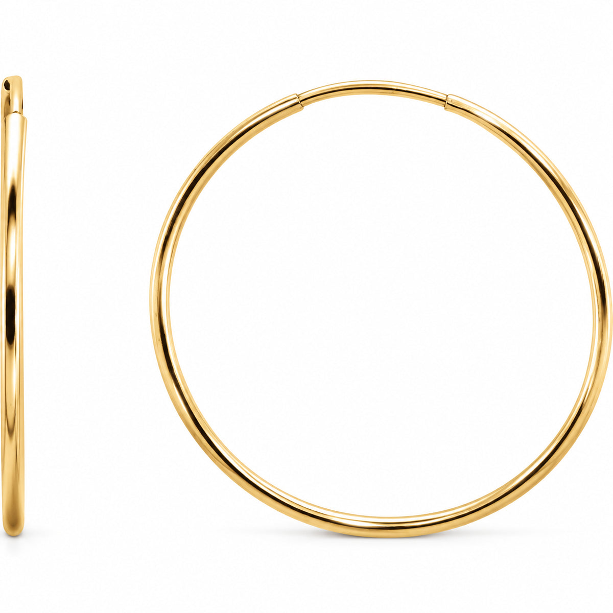 Endless Tube Hoop Earrings — 14K Yellow Gold — 24 mm — view 1