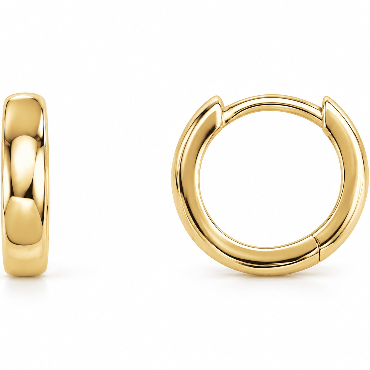 Hinged Hoop Earrings — 14K Yellow Gold — 10 mm — view 1