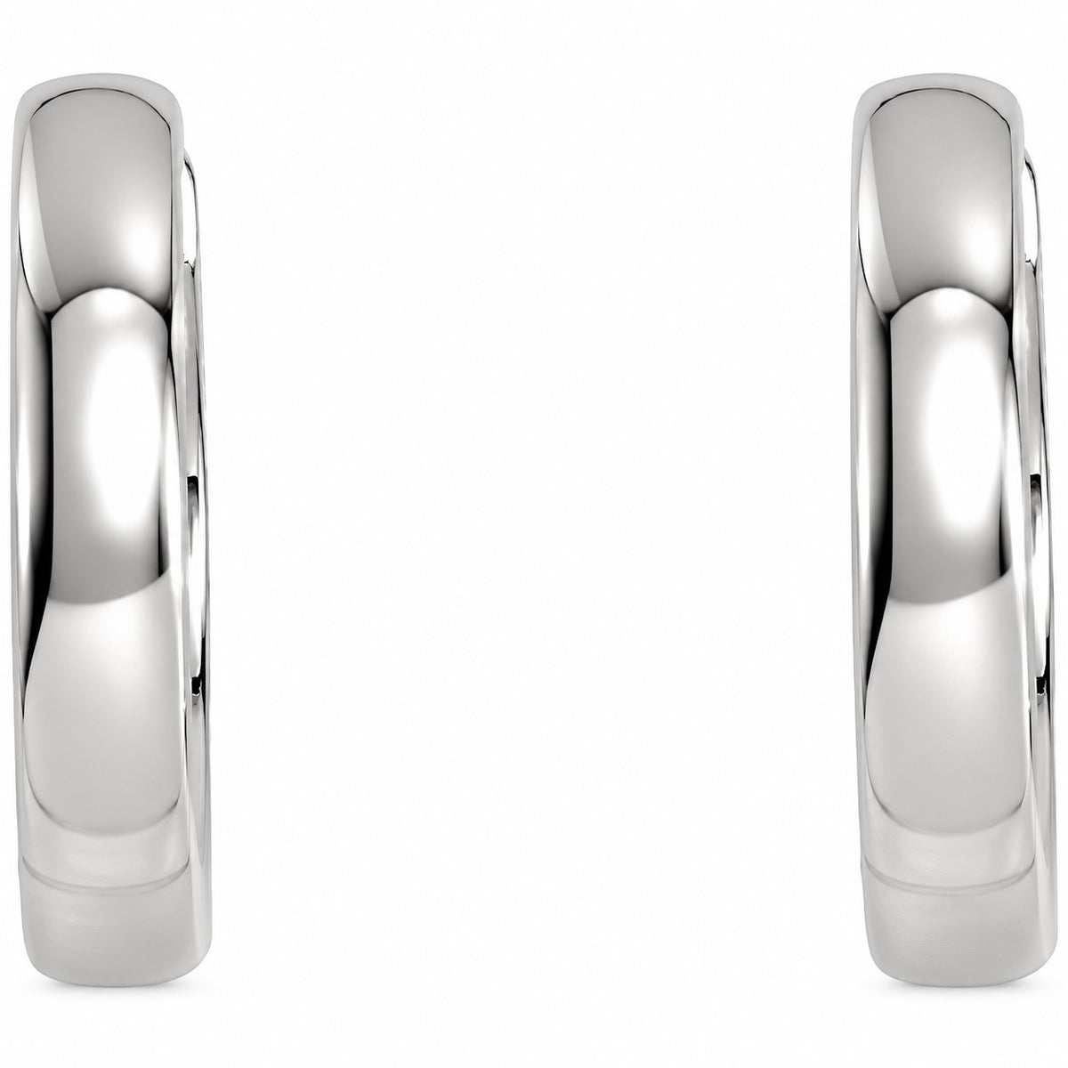 14K Gold 14 mm Hinged Hoop Earrings — 2.75 mm Width — 14K White Gold, view 2