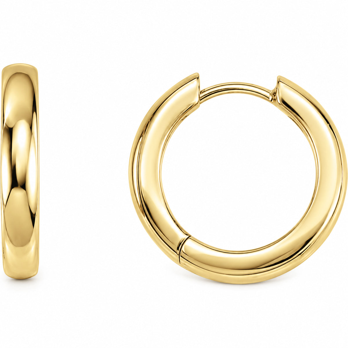 Hinged Hoop Earrings — 14K Yellow Gold — 17.5 mm — view 1
