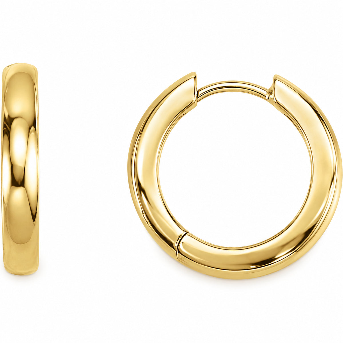 Hinged Hoop Earrings — 14K Yellow Gold — 16 mm — view 1