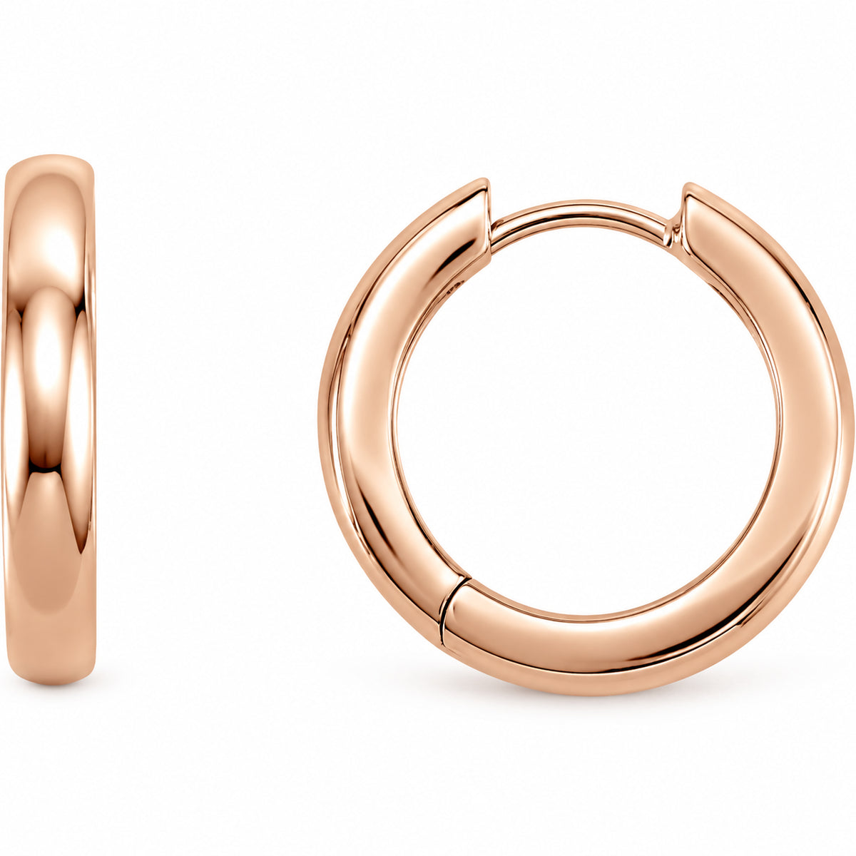 Hinged Hoop Earrings — 14K Rose Gold — 16 mm — view 1