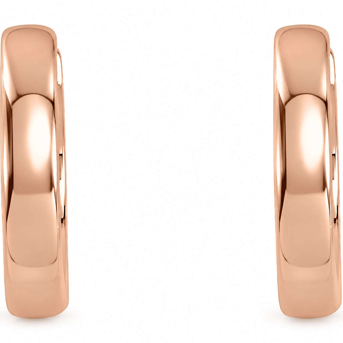 14K Gold 14 mm Hinged Hoop Earrings — 2.75 mm Width — 14K Rose Gold, view 2