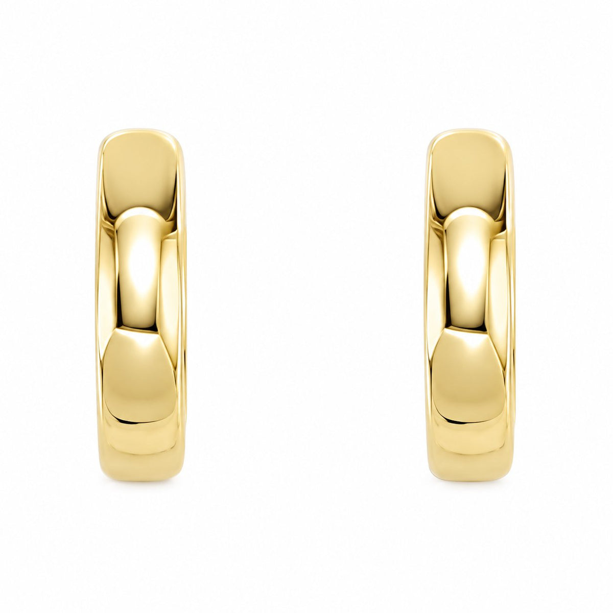 14K Gold 14 mm Hinged Hoop Earrings — 2.75 mm Width — 14K Yellow Gold, view 2