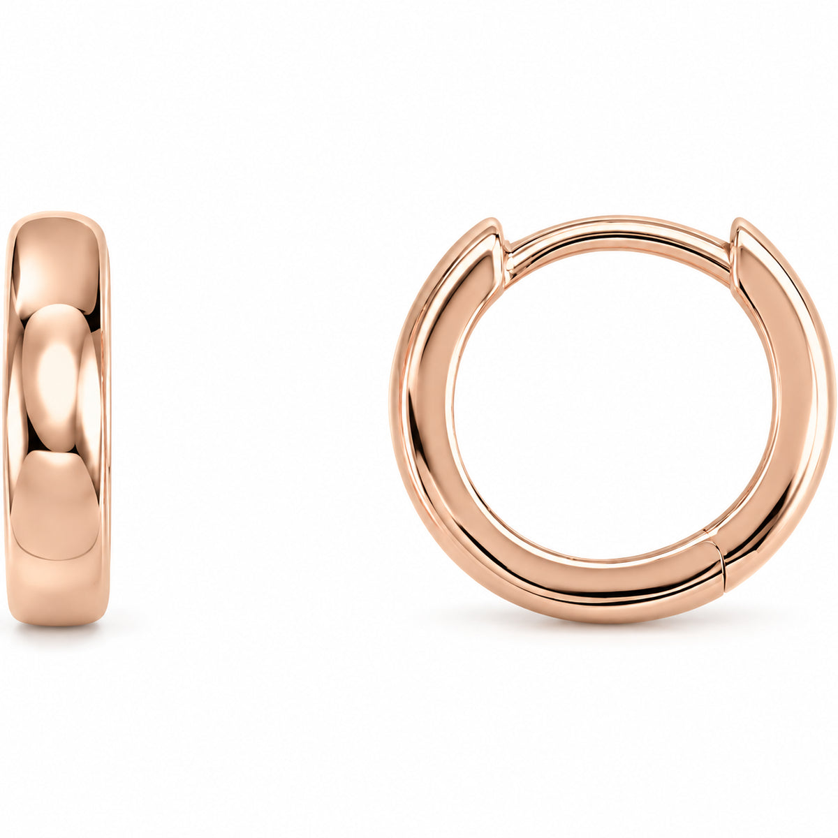 Hinged Hoop Earrings — 14K Rose Gold — 10 mm — view 1