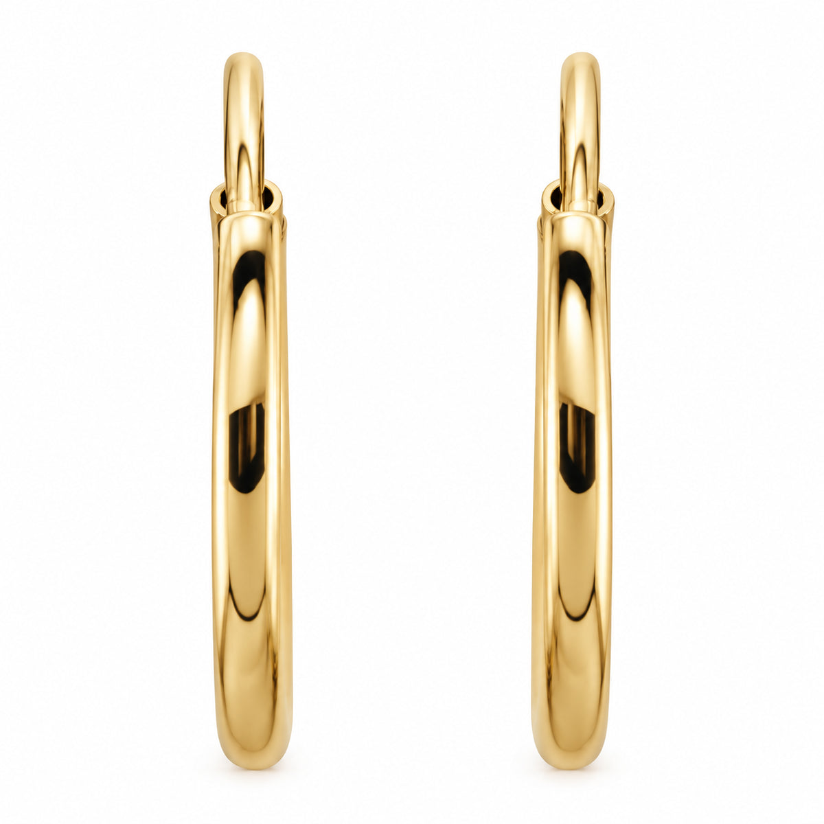 Endless Tube Hoop Earrings — 14K Yellow Gold — 10 mm — view 1