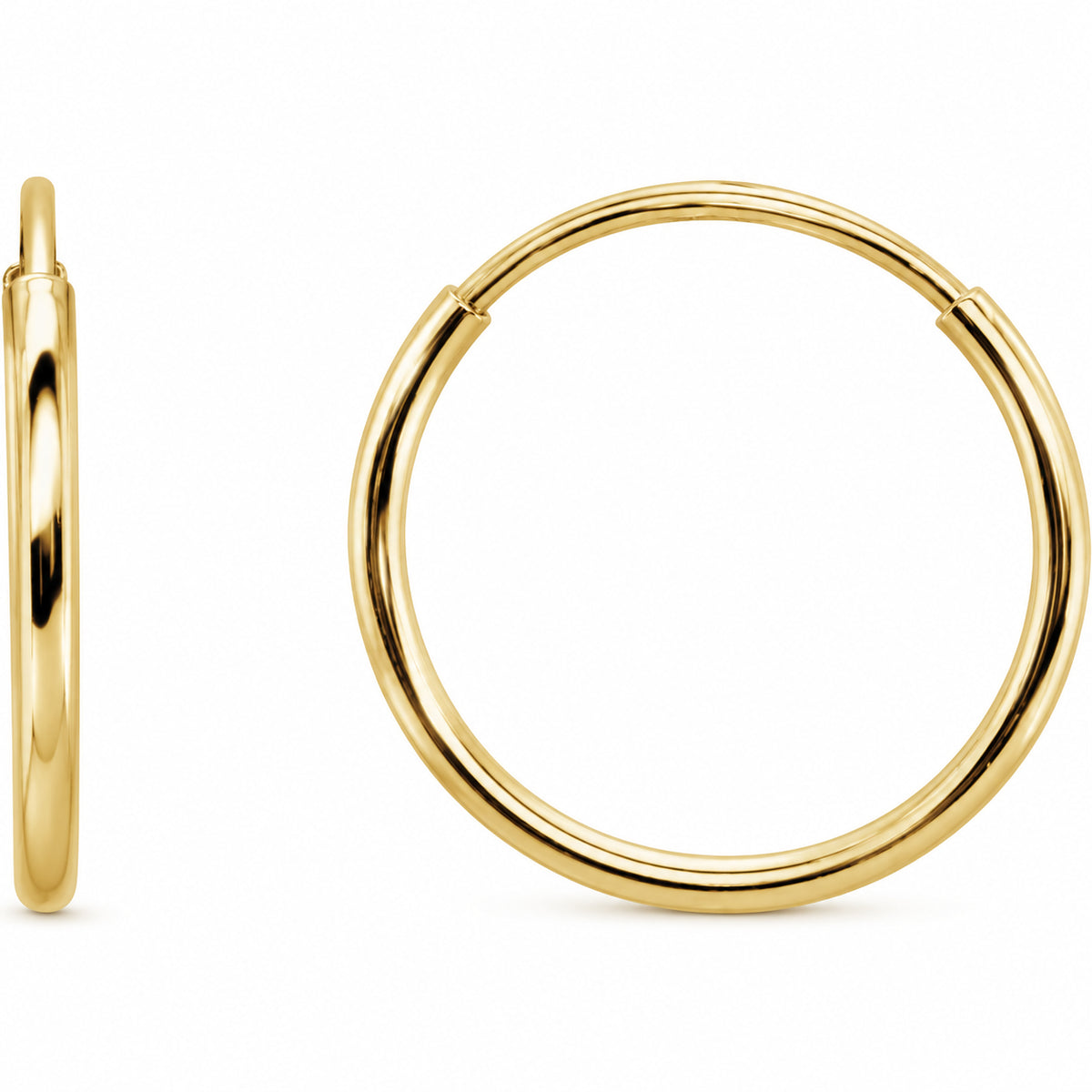 Endless Tube Hoop Earrings — 14K Yellow Gold — 12 mm — view 1