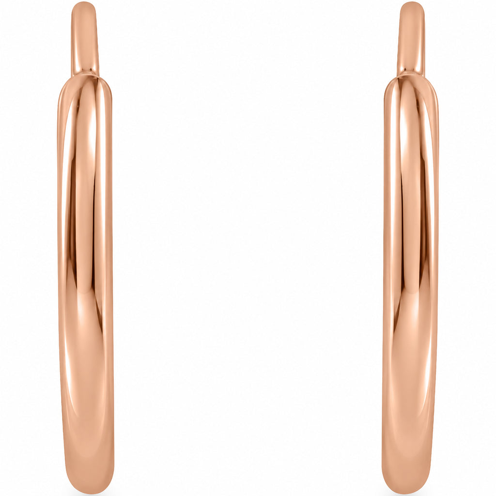 Flexible Endless Tube Hoop Earrings — 14K Rose Gold — 10 mm — view 2