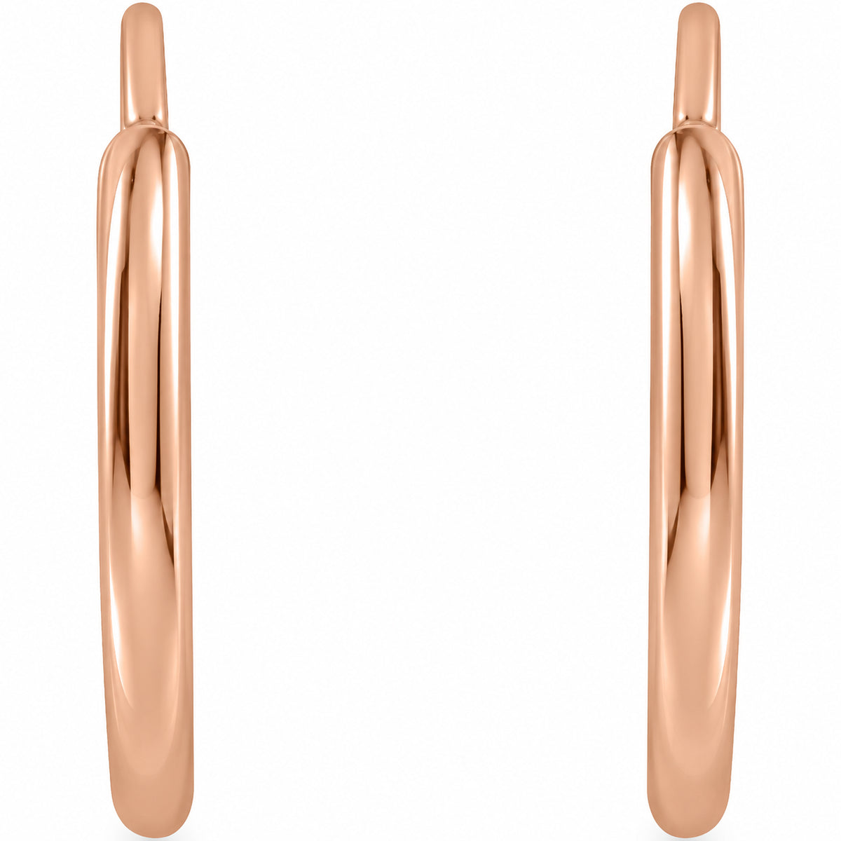 Flexible Endless Tube Hoop Earrings — 14K Rose Gold — 10 mm — view 2
