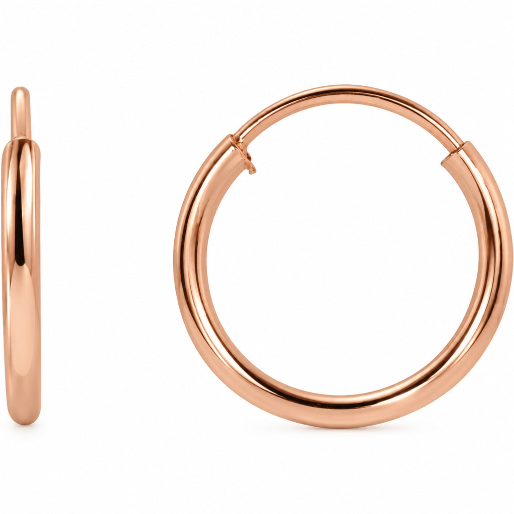 Flexible Endless Tube Hoop Earrings — 14K Rose Gold — 10 mm — view 1