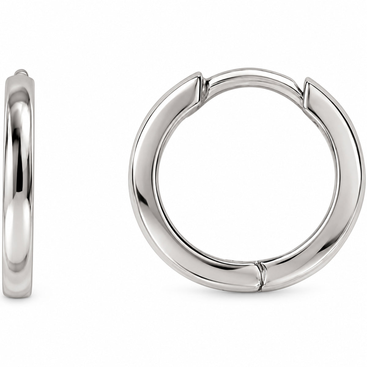 Hoop Earrings — 14K White Gold — 10 mm — view 1