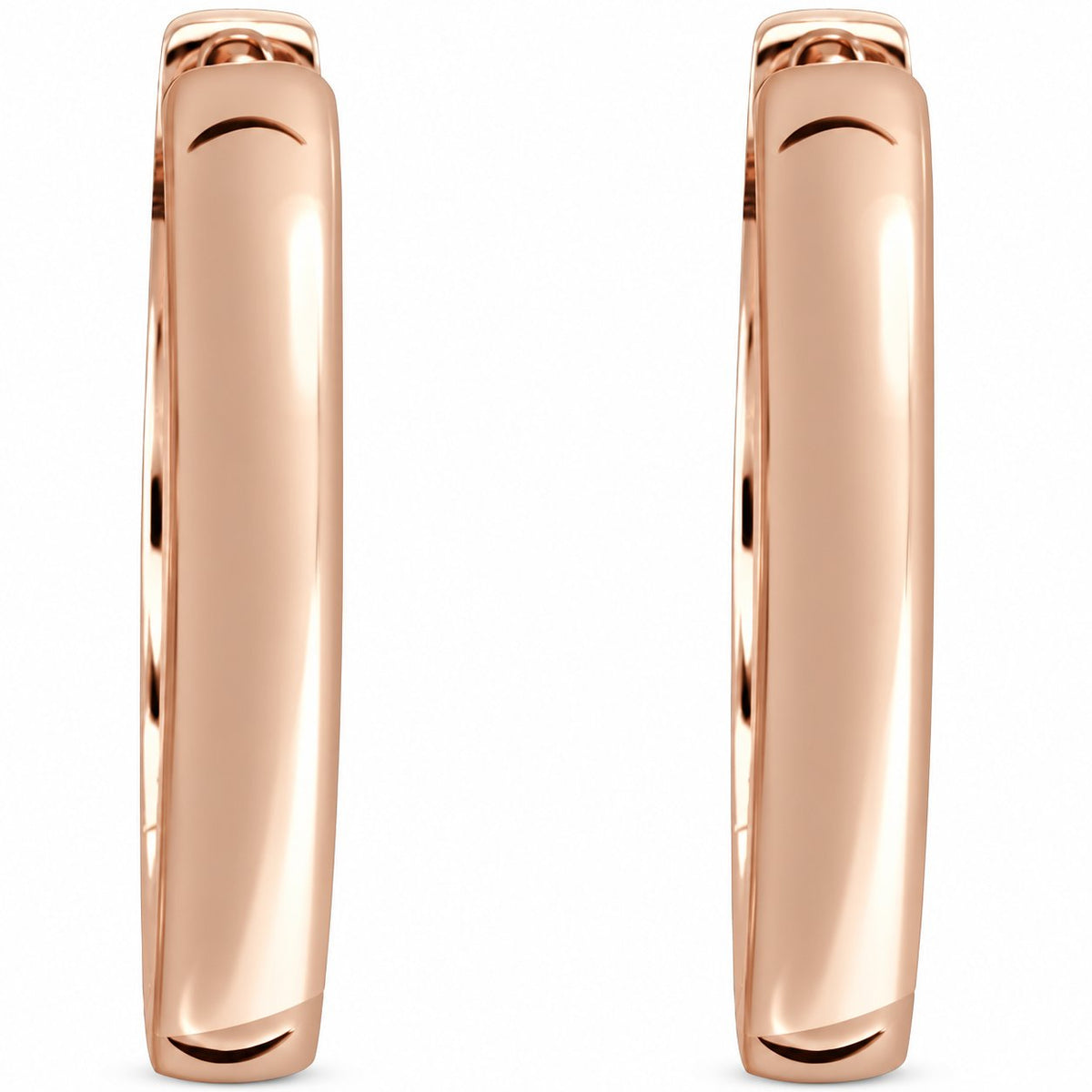 Hinged Hoop Earrings — 14K Rose Gold — 20 mm — view 2