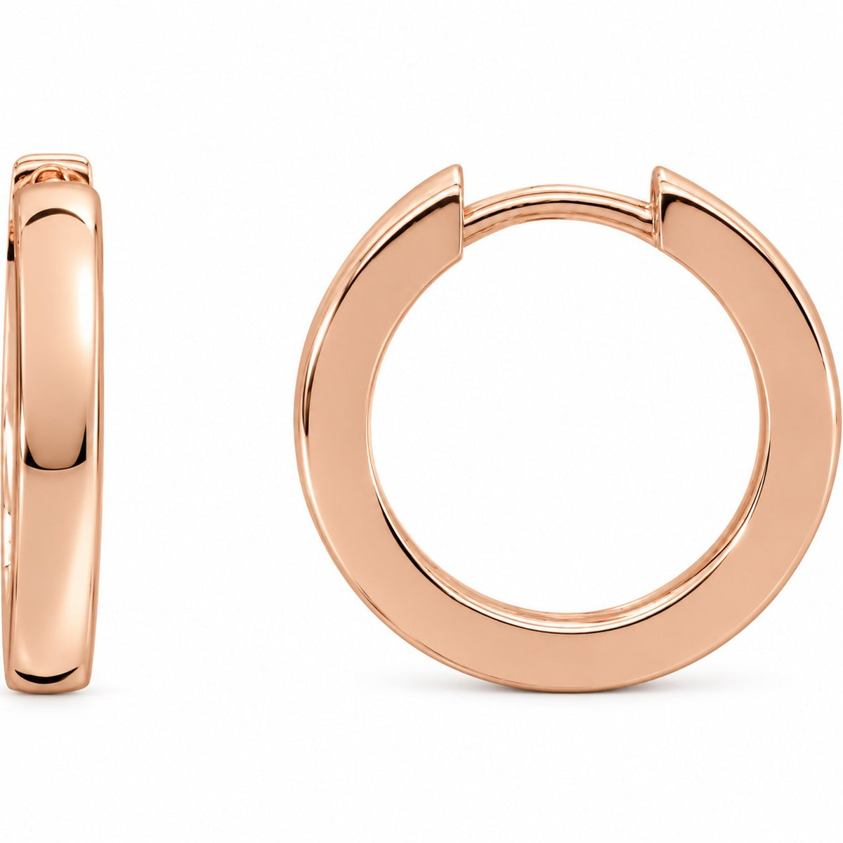 Hinged Hoop Earrings — 14K Rose Gold — 18 mm — view 1