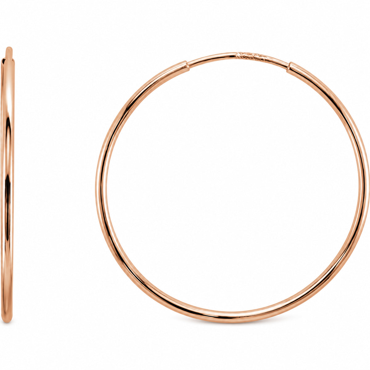 Endless Tube Hoop Earrings — 14K Rose Gold — 24 mm — view 1