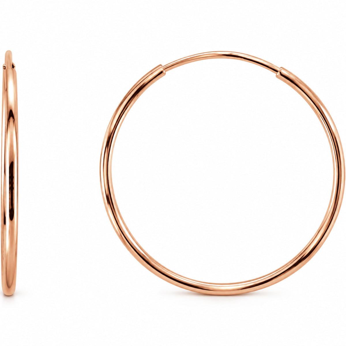 Endless Tube Hoop Earrings — 14K Rose Gold — 20 mm — view 1