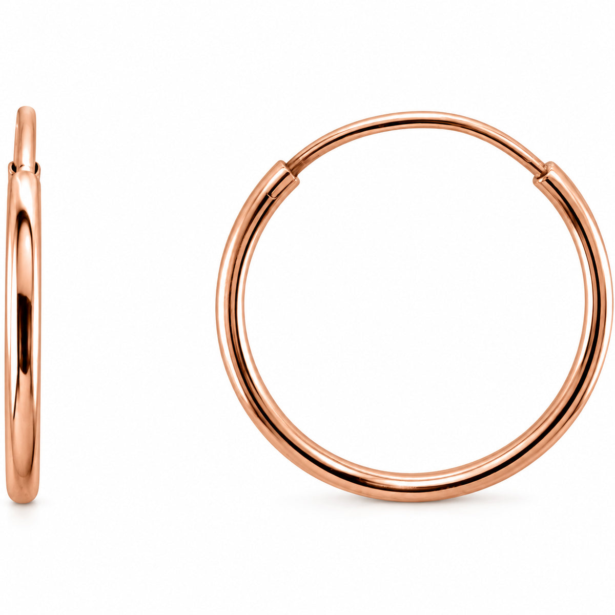 Endless Tube Hoop Earrings — 14K Rose Gold — 12 mm — view 1