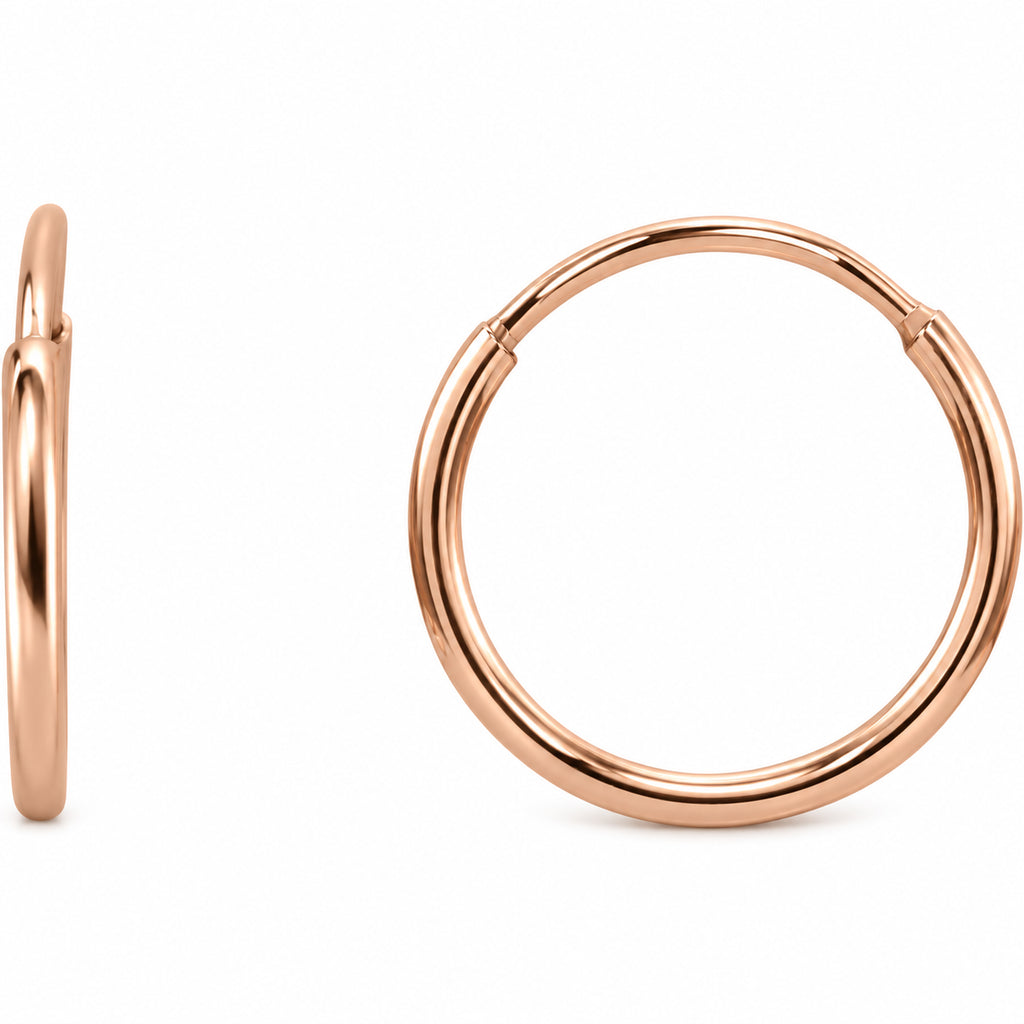Endless Tube Hoop Earrings — 14K Rose Gold — 10 mm — view 1
