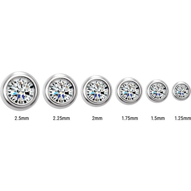 14K Gold 1/10 CTW Lab-Grown Diamond Micro Bezel Stud Earrings — 14K White Gold / 14K Yellow Gold / 14K Rose Gold, view 3