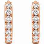Lab-Grown Diamond Hoop Earrings — 14K Rose Gold — 10 mm — view 2