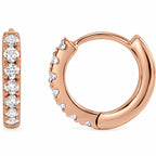 Lab-Grown Diamond Hoop Earrings — 14K Rose Gold — 10 mm — view 1