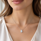 89059:LG133:P | body | Pear lab-grown diamond bezel necklace