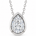 89059:LG133:P | studio | Pear lab-grown diamond bezel necklace