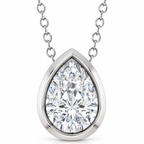 89059:LG133:P | studio | Pear lab-grown diamond bezel necklace