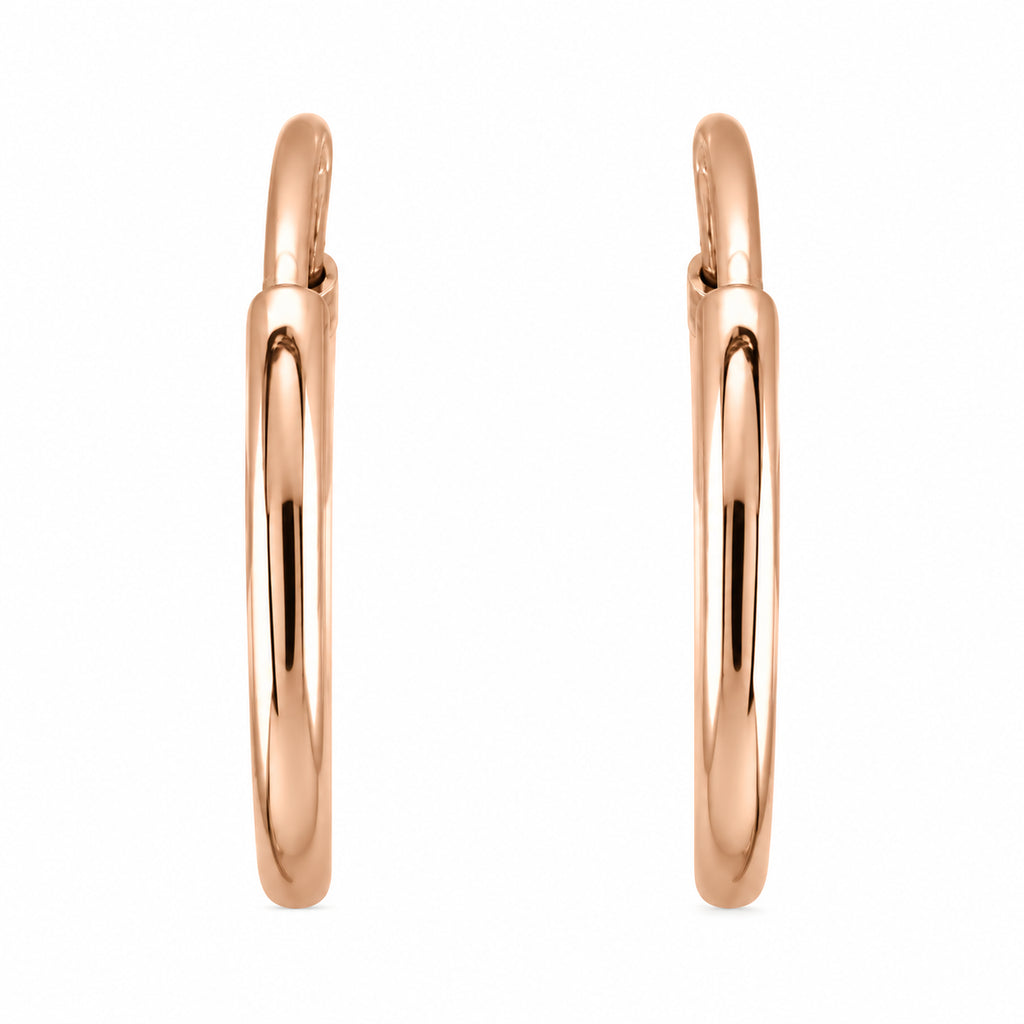 Endless Tube Hoop Earrings — 14K Rose Gold — 10 mm — view 2