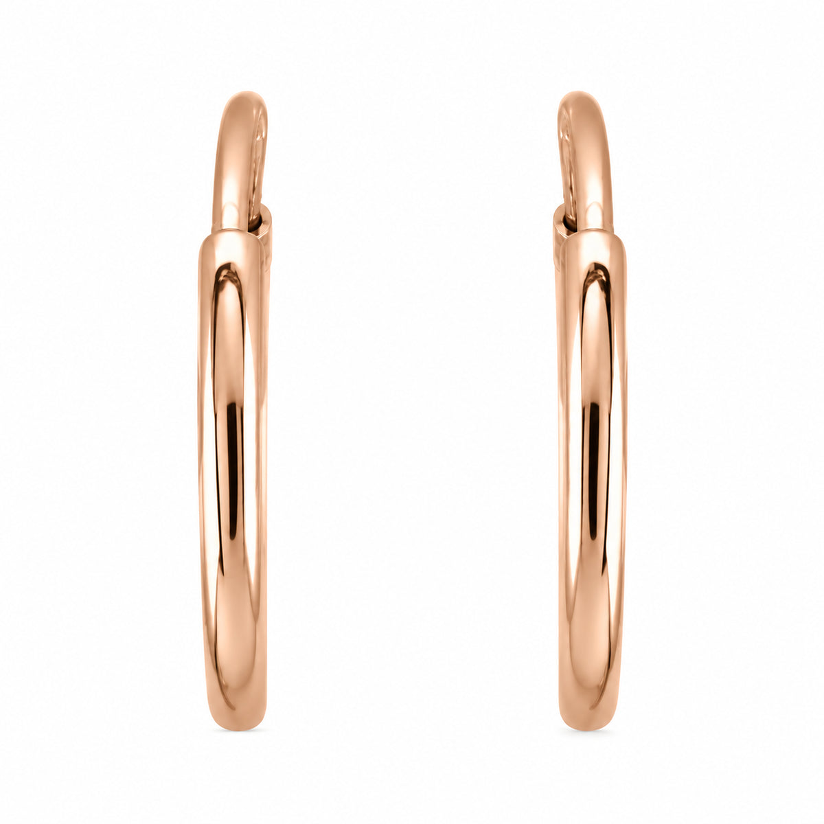 Endless Tube Hoop Earrings — 14K Rose Gold — 10 mm — view 2