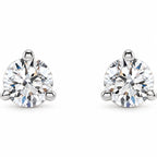 Three-prong lab-grown diamond stud earrings — 14K White Gold — 2.5mm — 1/8 CTW — view 2