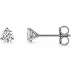 Three-prong lab-grown diamond stud earrings — 14K White Gold — 2.5mm — 1/8 CTW — view 1