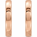 14K Gold 14 mm Hinged Hoop Earrings — 2.25 mm Width — 14K Rose Gold, view 2