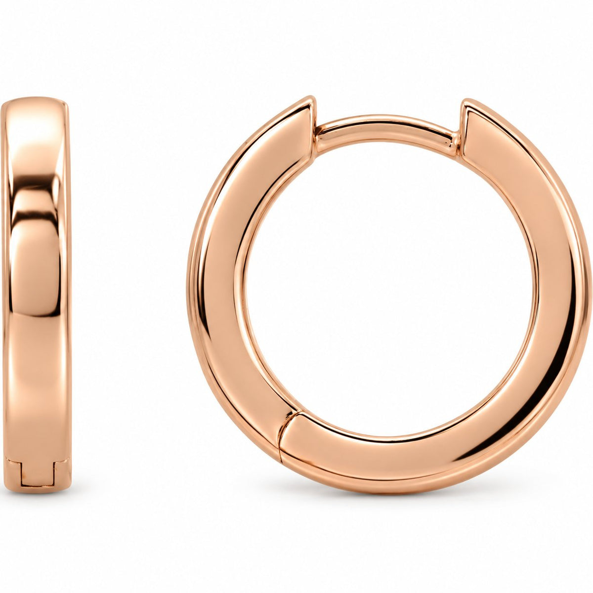 Hinged Hoop Earrings — 14K Rose Gold — 16 mm — view 1