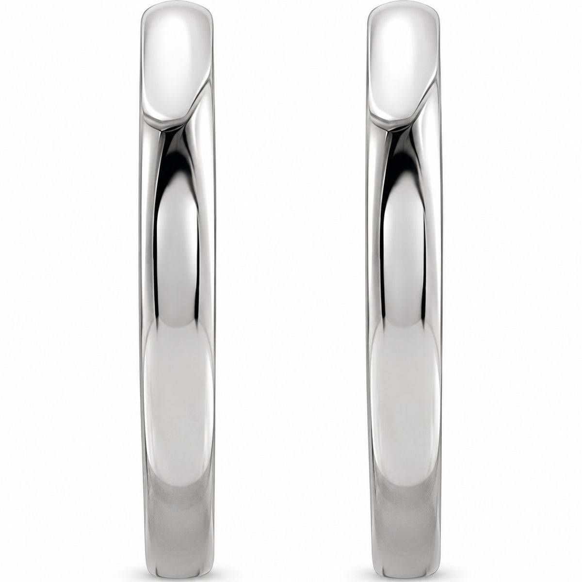 14K Gold 12.5 mm Hinged Hoop Earrings — 14K White Gold, view 2