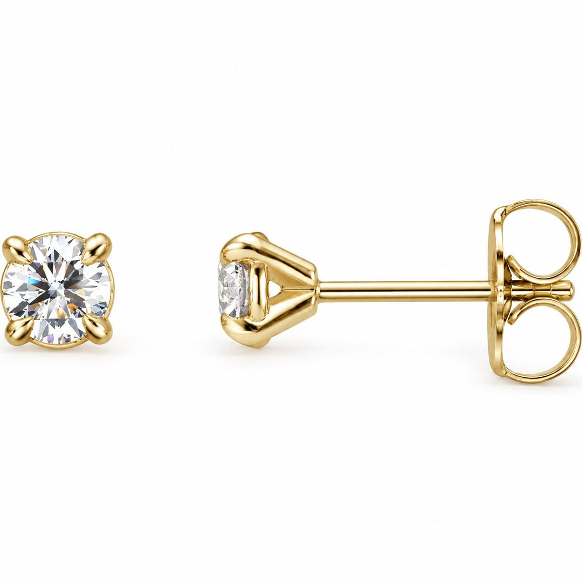 14K Gold 1/8 CTW Lab-Grown Diamond Cocktail Claw Stud Earrings — 14K Yellow Gold, view 1