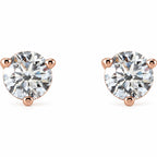 Round 3-Prong Stud Earrings — 14K Rose Gold — 4mm — 1/2 CTW — view 2