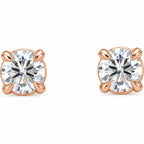 14K Gold 1/8 CTW Lab-Grown Diamond Cocktail Claw Stud Earrings — 14K Rose Gold, view 2