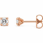 14K Gold 1/8 CTW Lab-Grown Diamond Cocktail Claw Stud Earrings — 14K Rose Gold, view 1