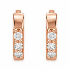 Accented Huggie Earrings — 14K Rose Gold — 8 mm — view 2