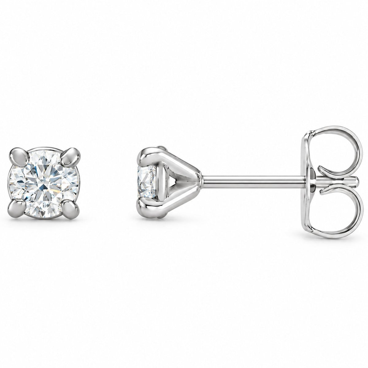 14K Gold 1/8 CTW Lab-Grown Diamond Cocktail Claw Stud Earrings — 14K White Gold, view 1