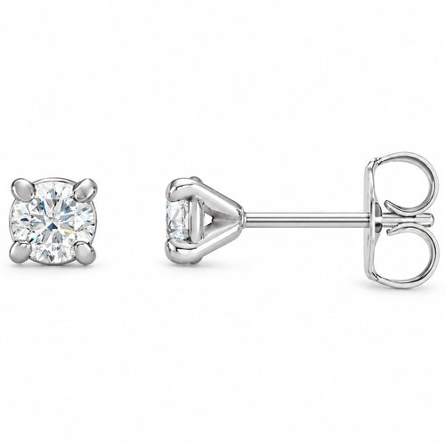 14K Gold 1/8 CTW Lab-Grown Diamond Cocktail Claw Stud Earrings — 14K White Gold, view 1