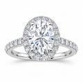 Adele engagement ring - white gold front view