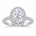 Adele engagement ring - white gold front view