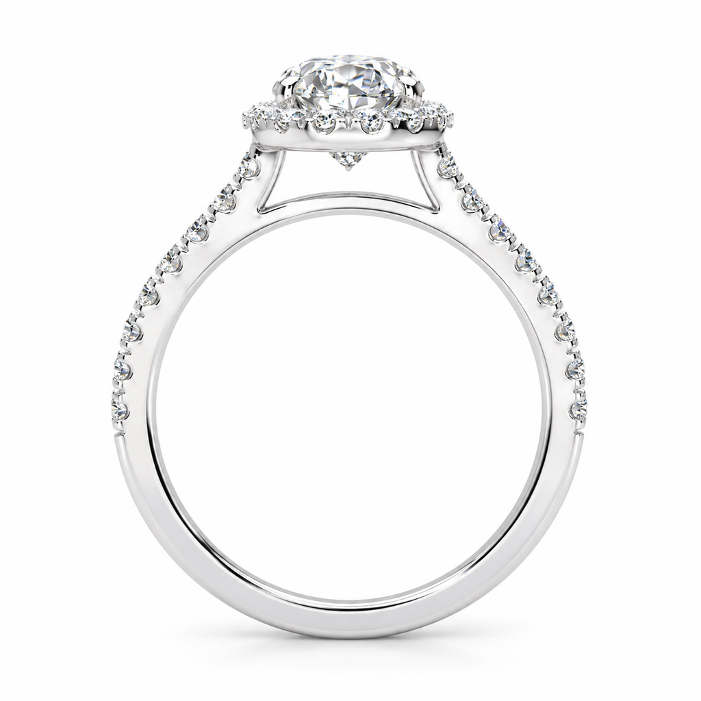 Adele engagement ring - white gold profile view